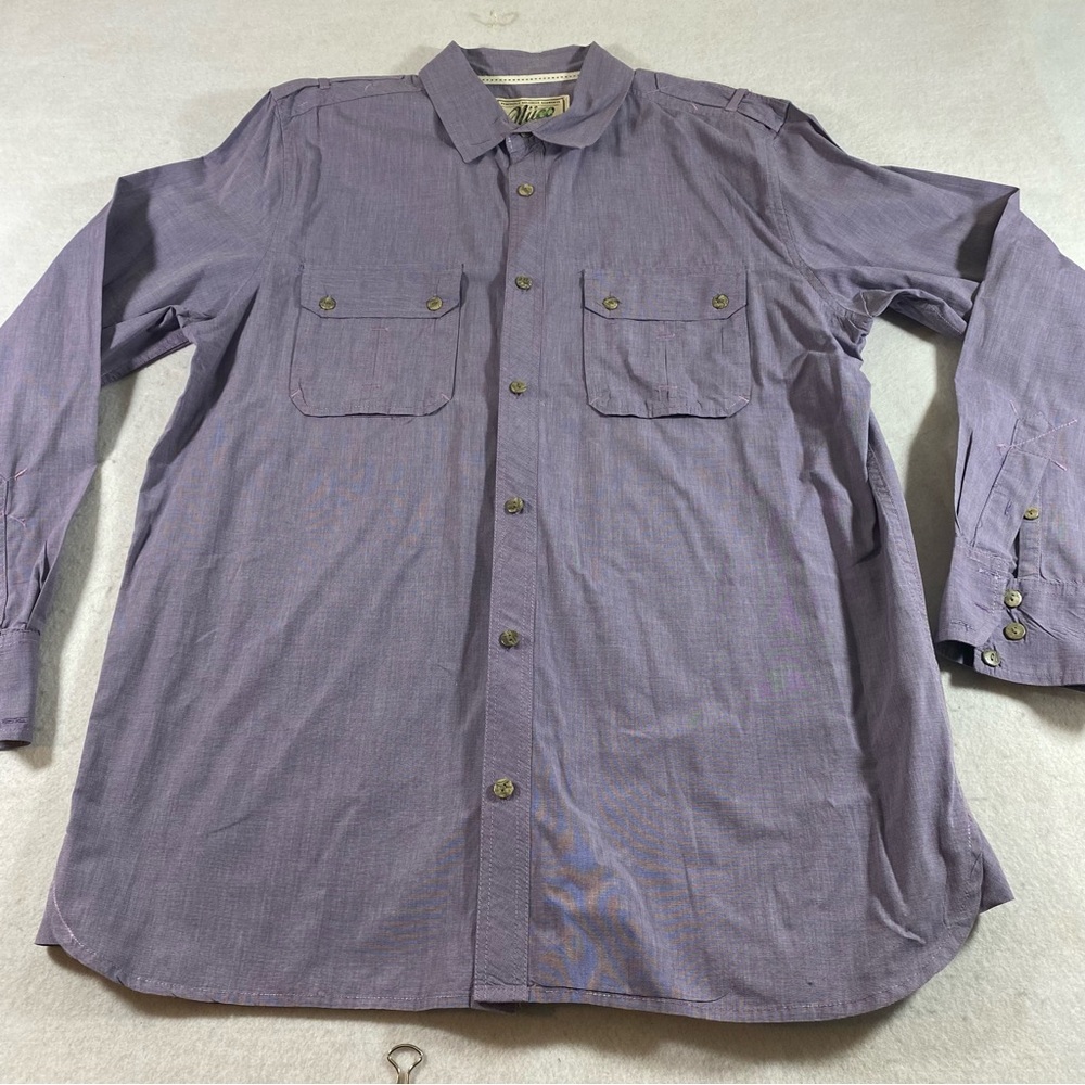 Nuco Shirt Men’s XL Button Down Purple Casual Shirt long Sleeve Collar Pockets - Picture 11 of 11